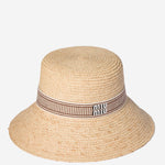 Cappello bucket in rafia con logo 5HC245 2IH4F0C4Z MIU MIU 