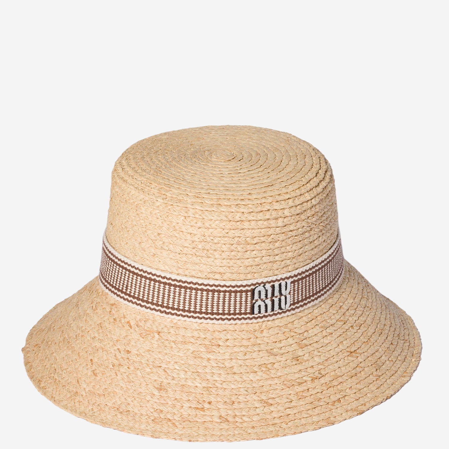 Cappello bucket in rafia con logo 5HC245 2IH4F0C4Z MIU MIU 