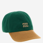 Cappello da baseball in drill di cotone 5HC369 2CWCF04Z5 MIU MIU 