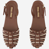 Mules in pelle e suede 5X610E MHDF05C8 MIU MIU 