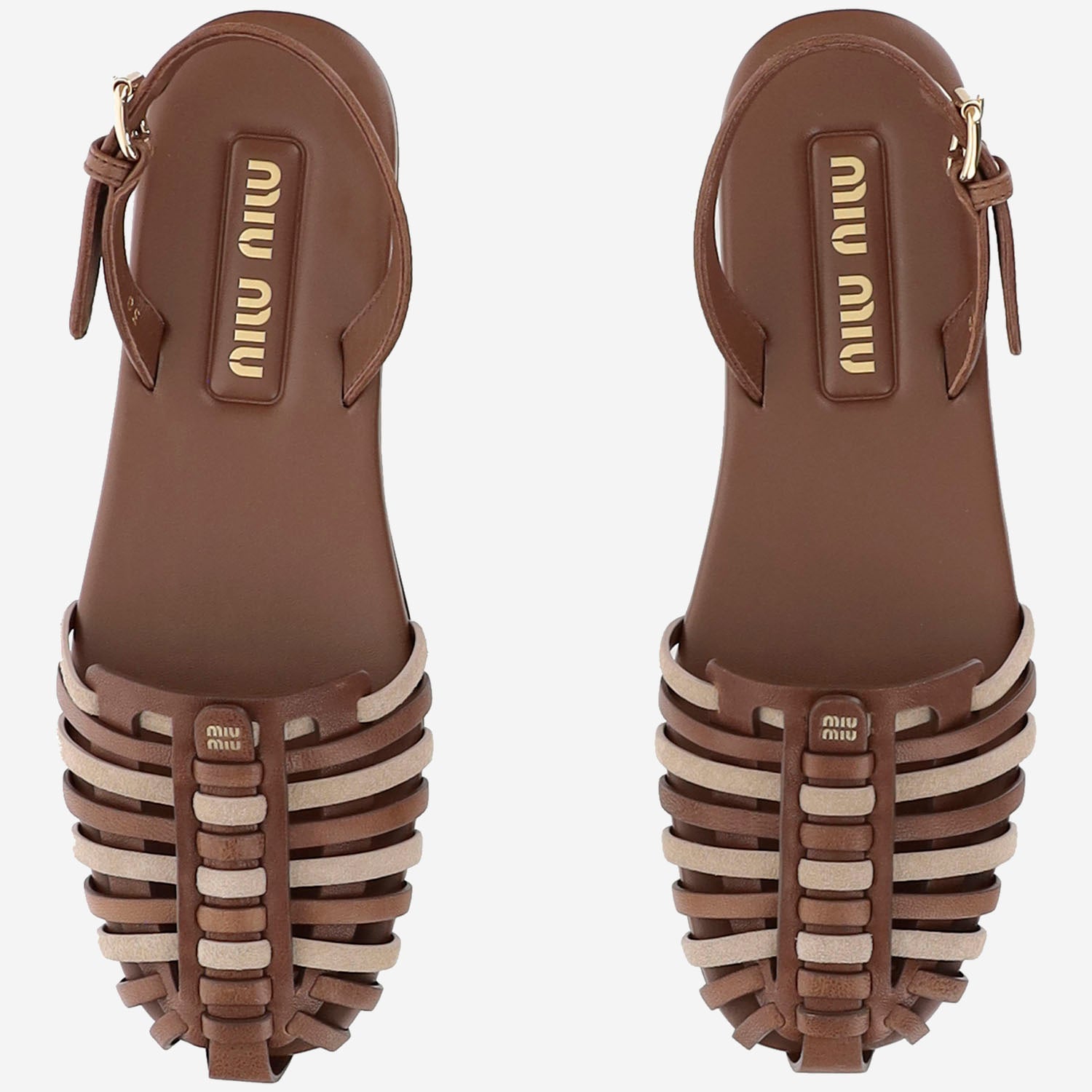 Mules in pelle e suede 5X610E MHDF05C8 MIU MIU 
