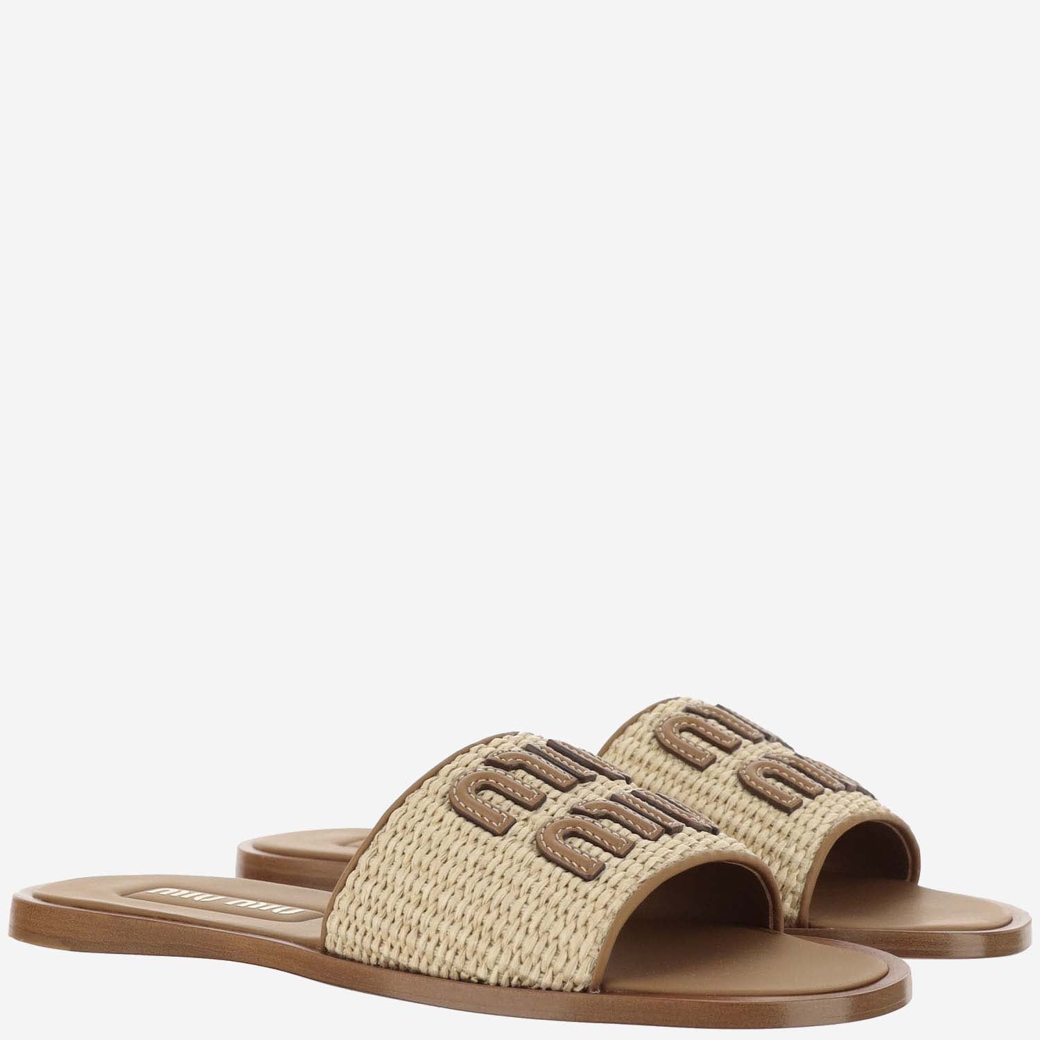 SLIDES IN RAFIA CON LOGO 5XX644 3LOMF0018 MIU MIU 