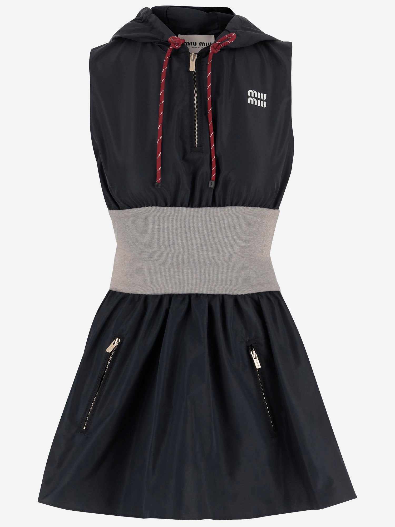 ABITO SENZA MANICHE CON CAPPUCCIO E ZIP MF6223 19ECF005R MIU MIU 