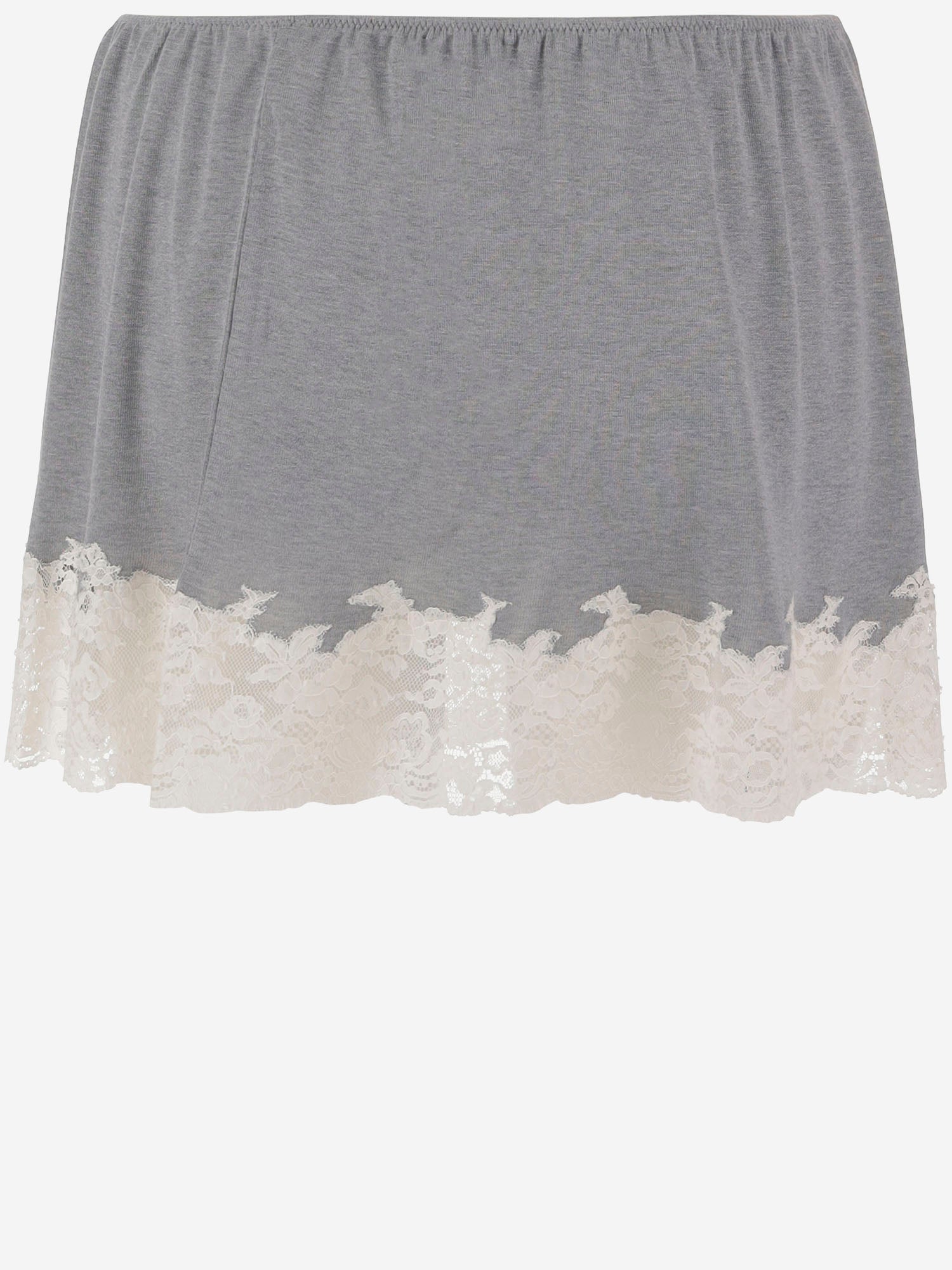 GONNA IN SETA RICICLATA CON BORDO IN PIZZO MG2644 19E1F0031 MIU MIU 