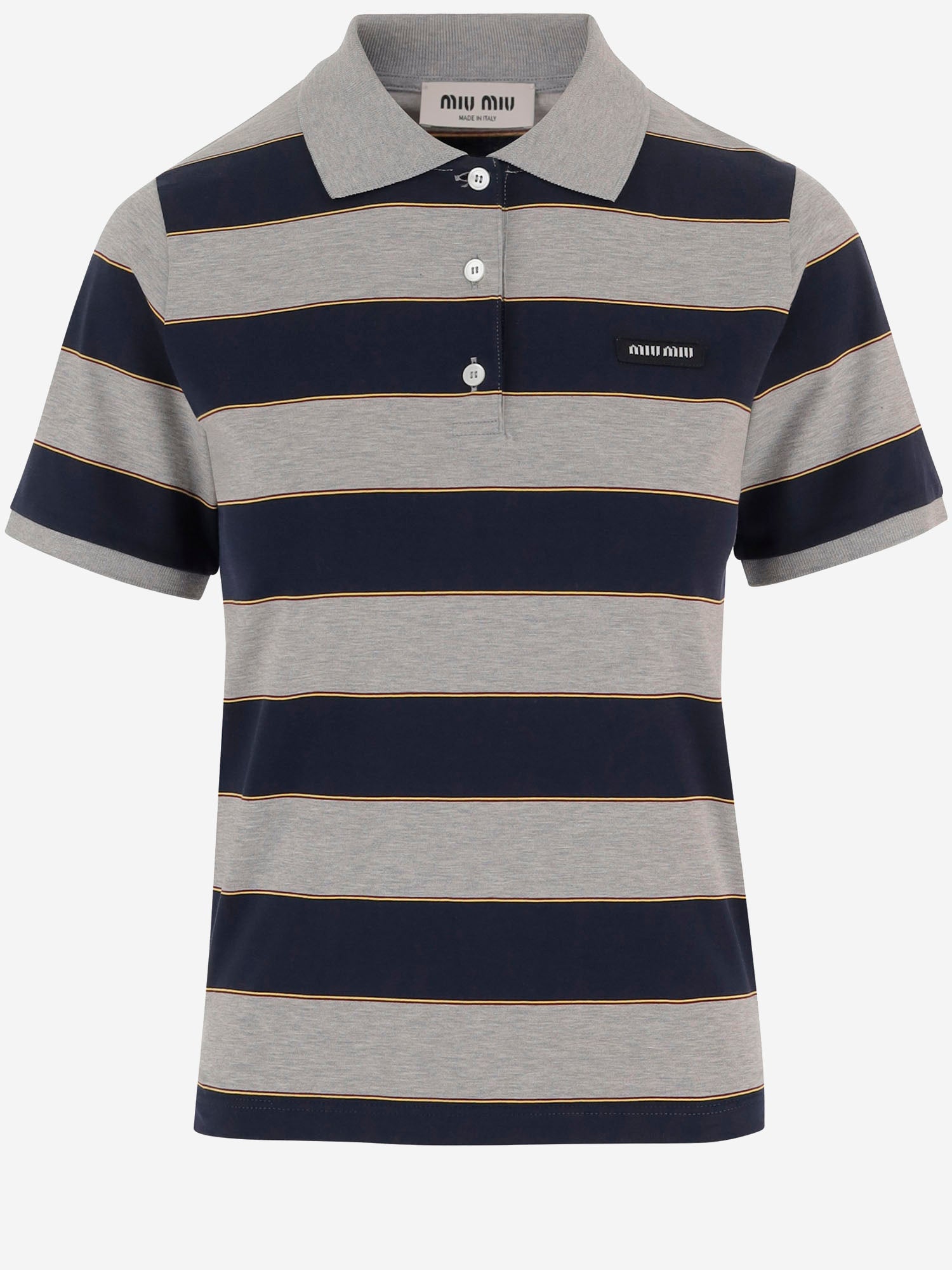 POLO IN COTONE CON MOTIVO A RIGHE MJN536 14RTF005R MIU MIU 