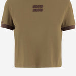 T-shirt in cotone con logo MJNA15 1841F0Y1C MIU MIU 