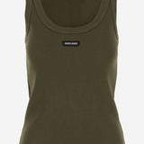 TOP IN COTONE STRETCH CON LOGO MJT694 1464F0161 MIU MIU 