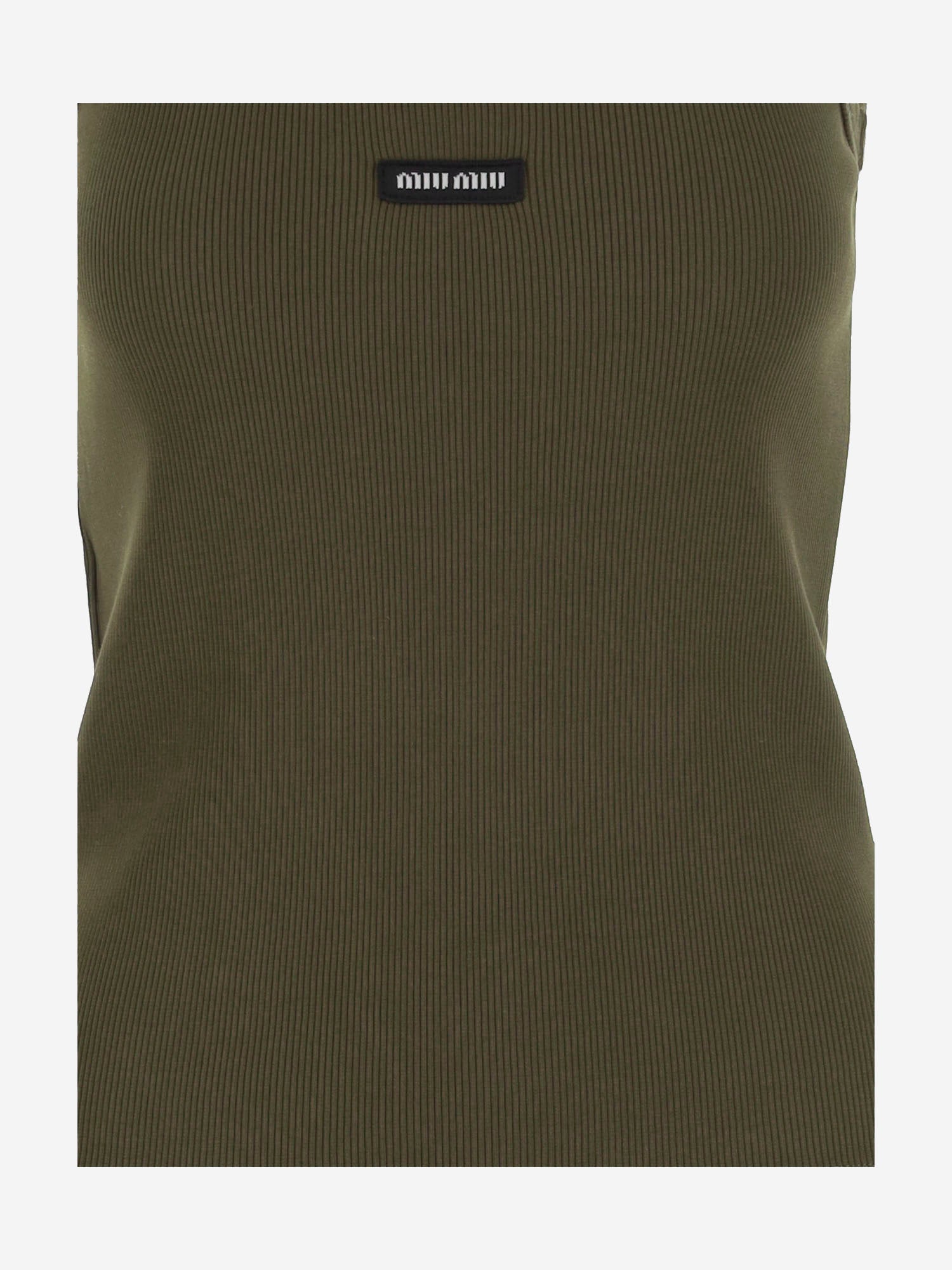 TOP IN COTONE STRETCH CON LOGO MJT694 1464F0161 MIU MIU 