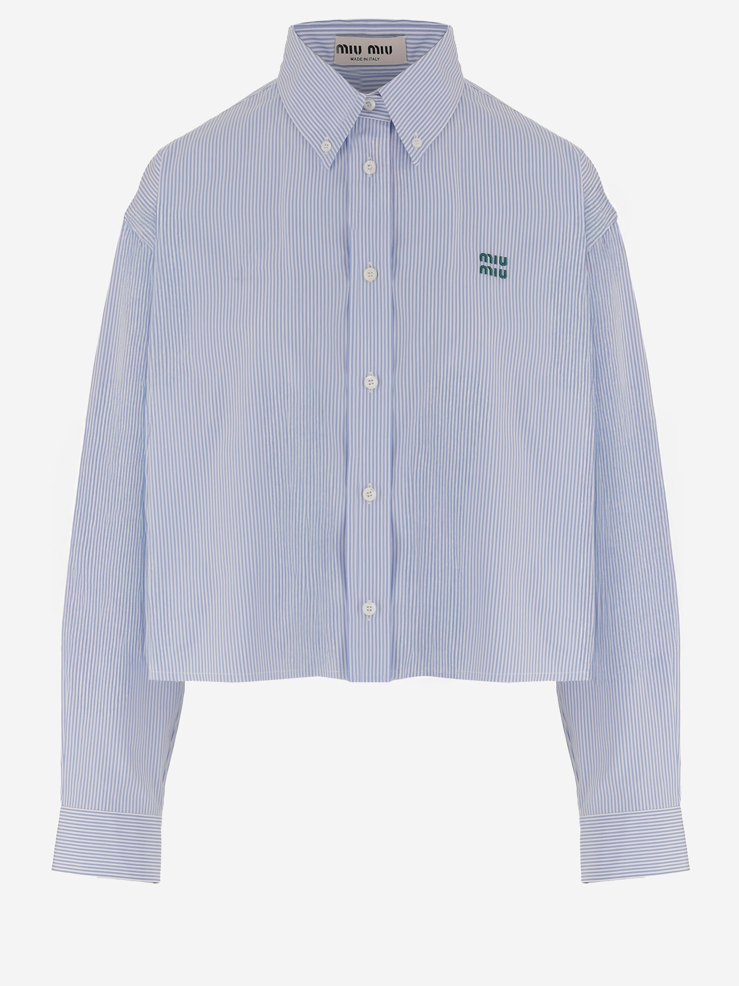 CAMICIA IN COTONE CON MOTIVO A RIGHE MK1659 19EAF0UB3 MIU MIU 