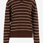 MAGLIA IN MISTO COTONE STRTETCH CON MOTIVO A RIGHE MML03E 183MF0324 MIU MIU 