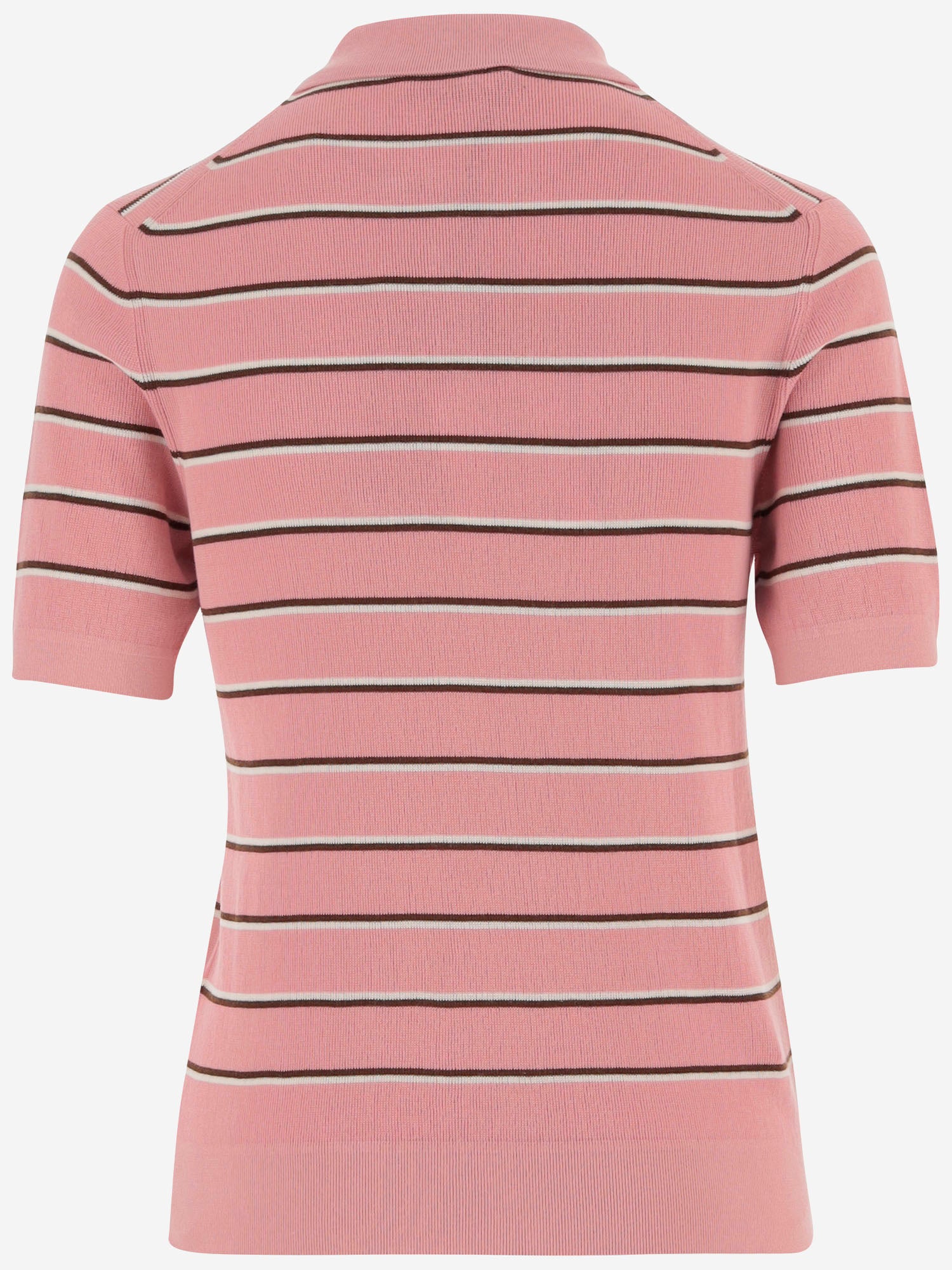 POLO A RIGHE IN COTONE STRETCH MMLB35 183MF0028 MIU MIU 