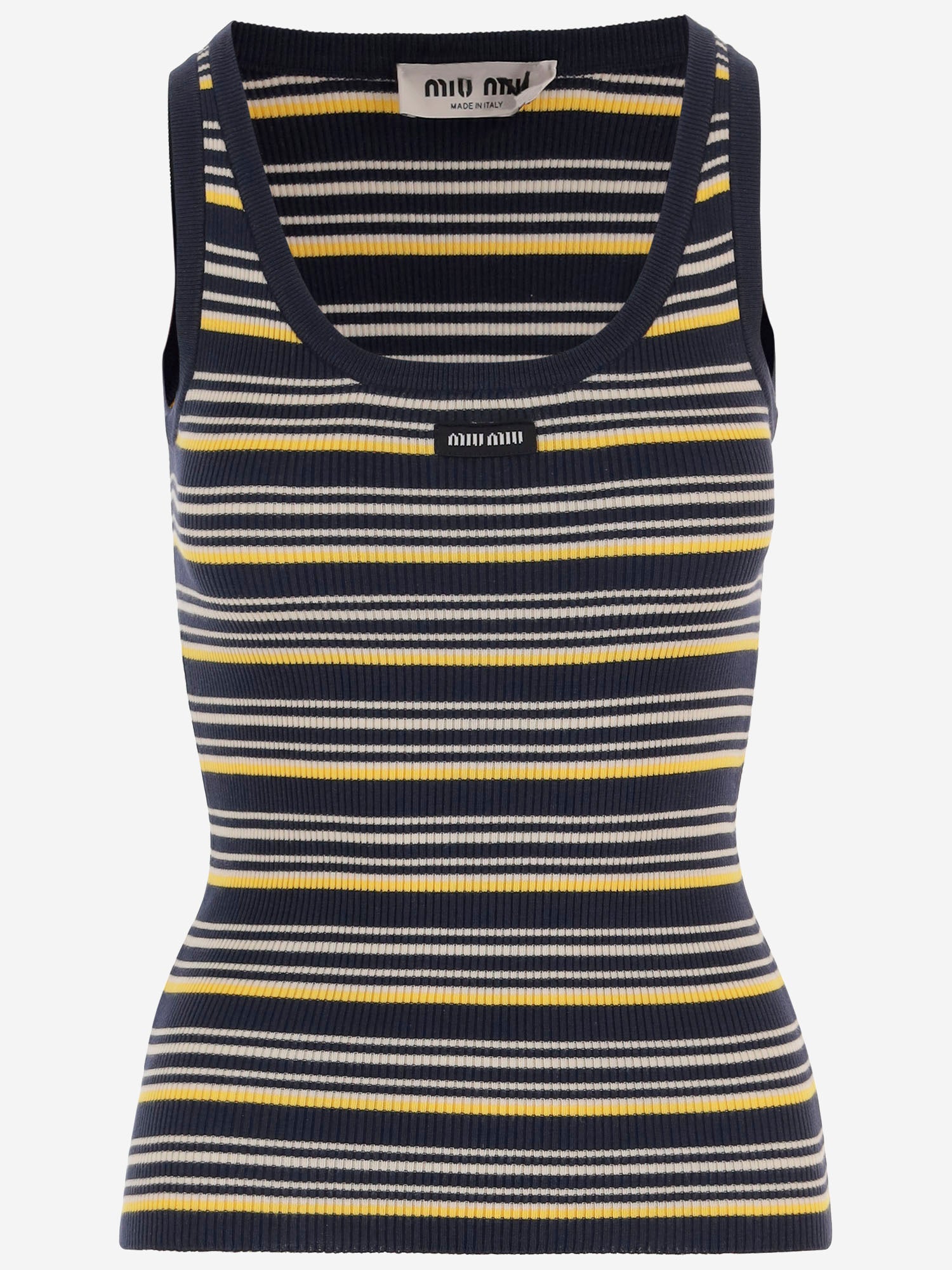 CANOTTA IN COTONE CON LOGO<BR/> MMV341 1848F0008 MIU MIU 