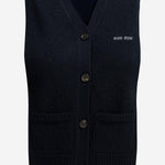 GILET IN CASHMERE CON LOGO MMV380 19RLF0008 MIU MIU 