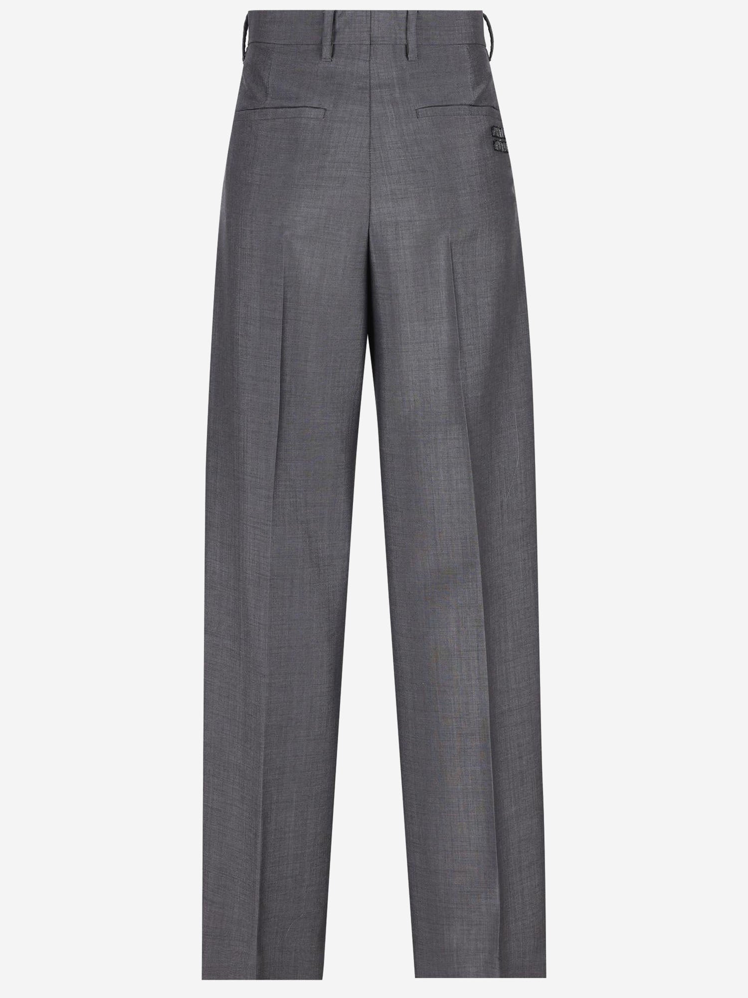 PANTALONI IN MISTO LANA MP1990 12I1F0308 MIU MIU 