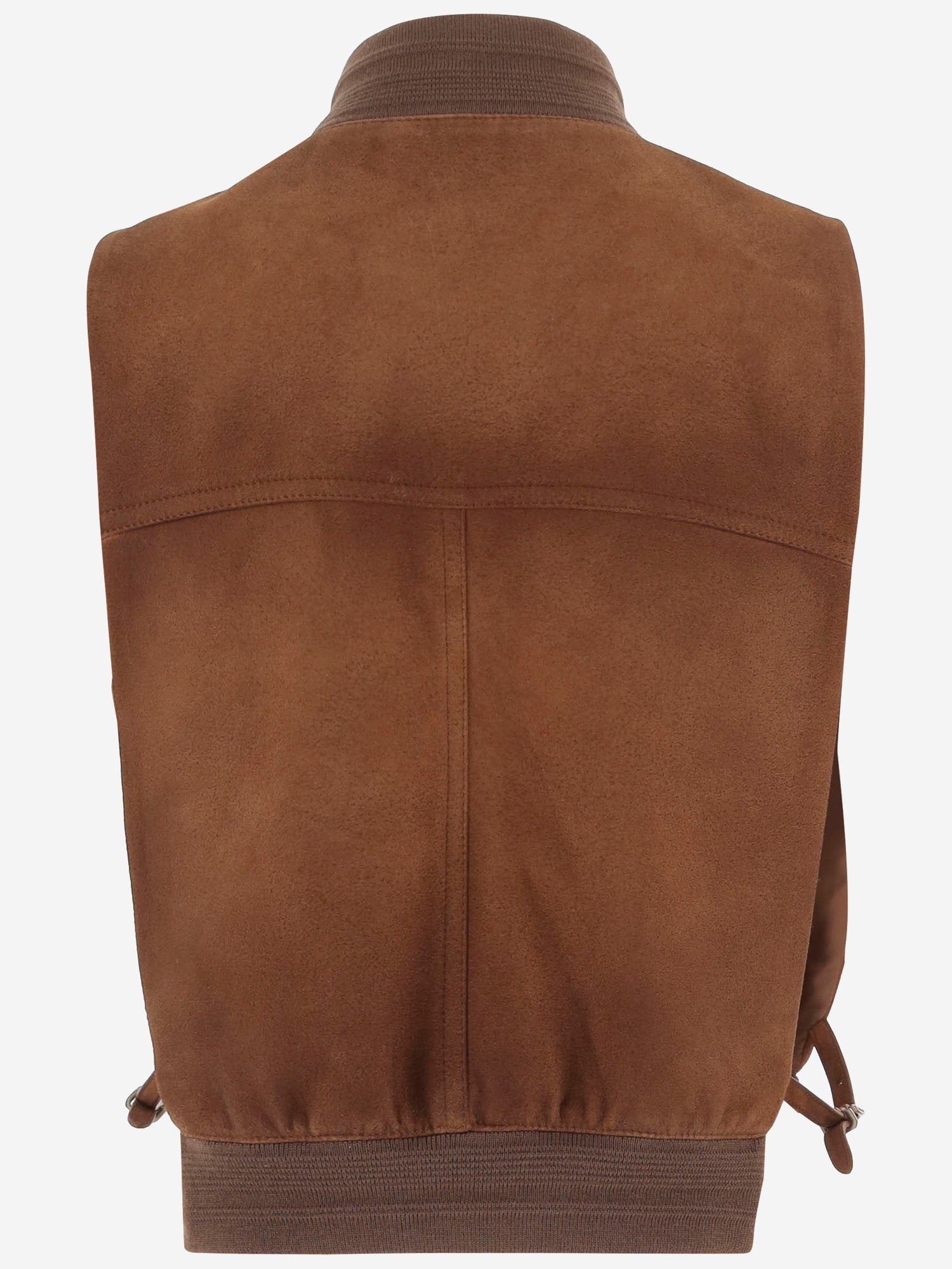 GILET IN PELLE SCAMOSCIATA CERATA MPT318 19MLF0046 MIU MIU 