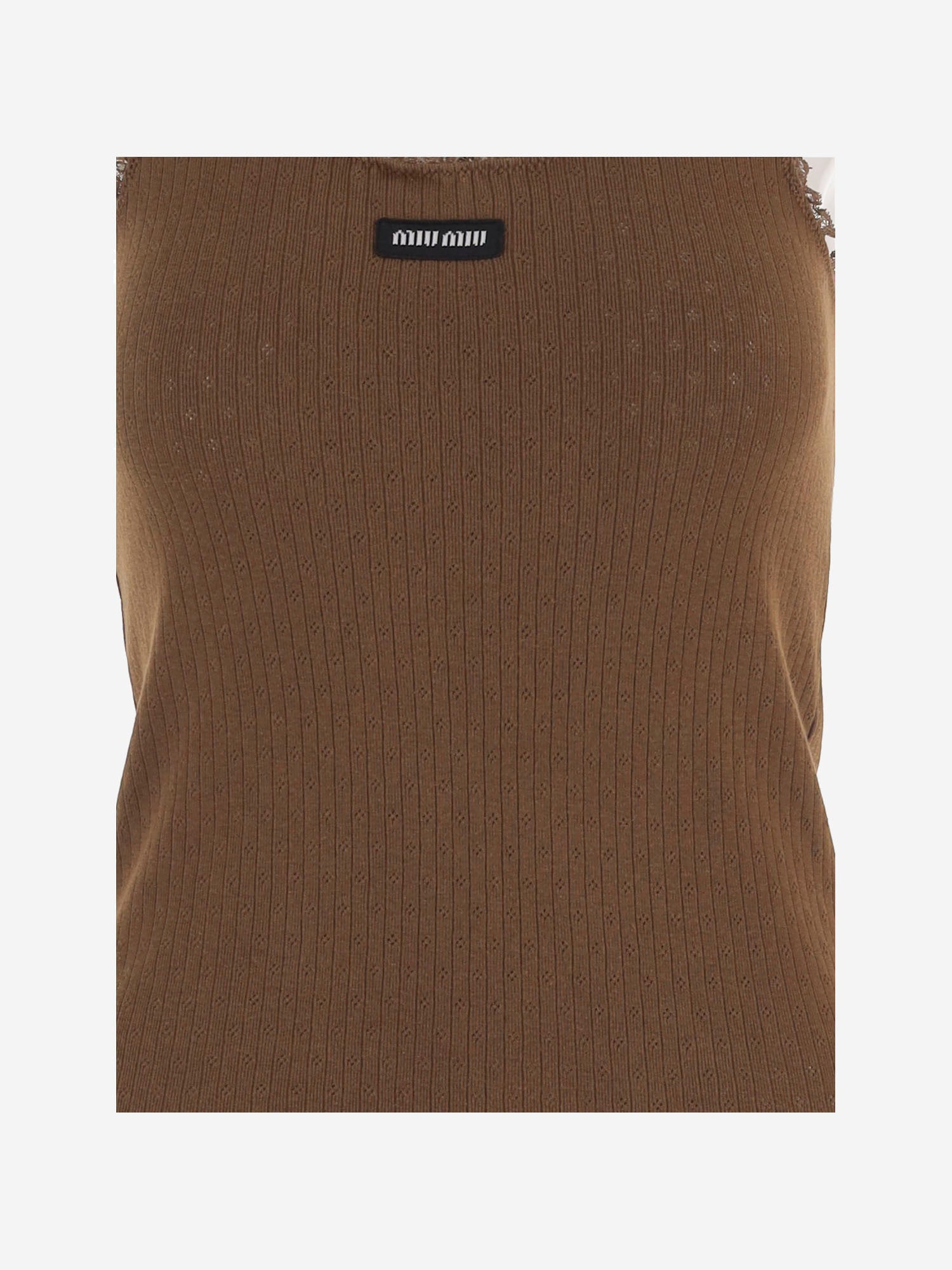 CANOTTA IN COTONE CON LOGO MT2205 19DFF0324 MIU MIU 