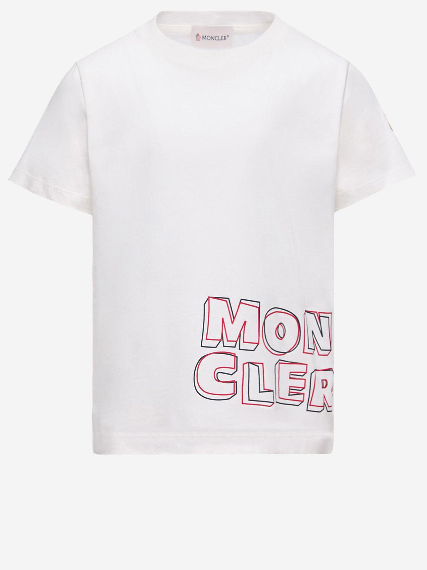 T-shirt in cotone con logo 8C0000689AFV 034 MONCLER ENFANTS 