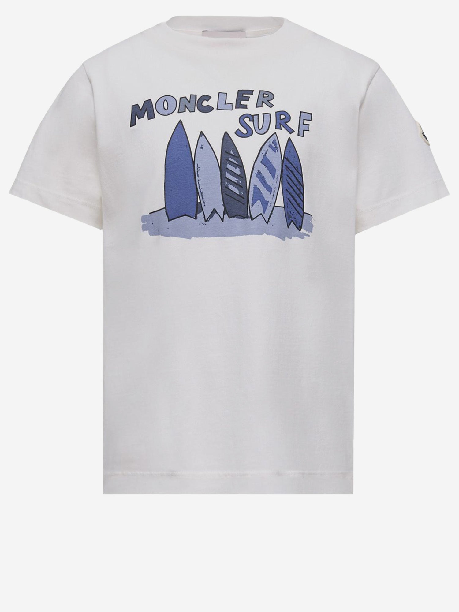 T-shirt in cotone con logo 8C0002589AFV 034 MONCLER ENFANTS 
