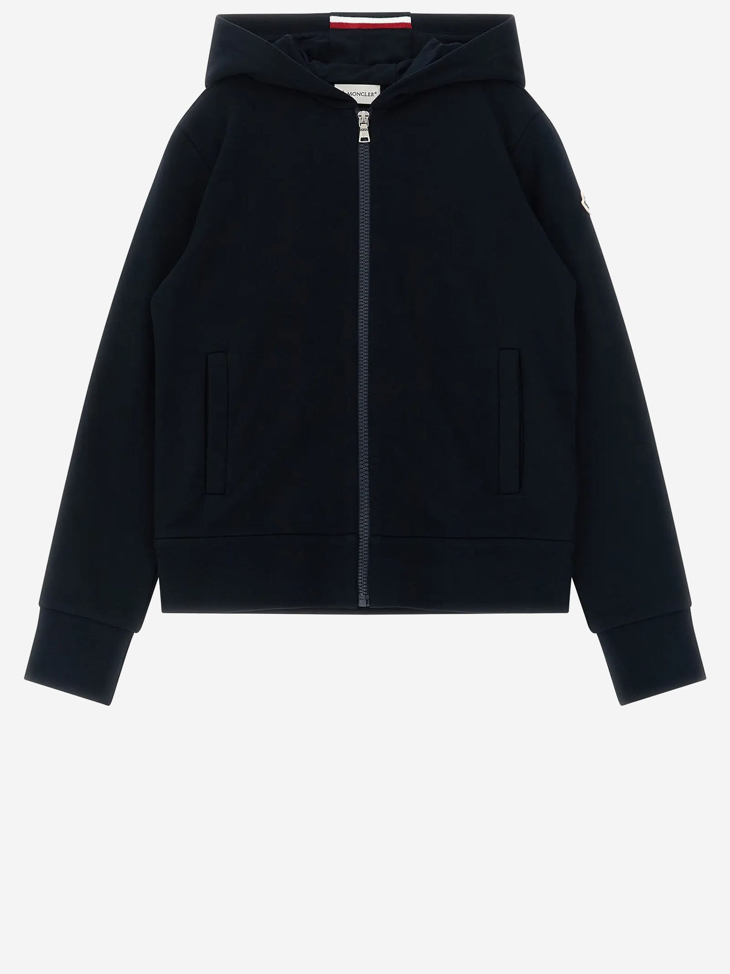FELPA IN COTONE STRETCH CON ZIP 8G0000189AKM 778 MONCLER ENFANTS 