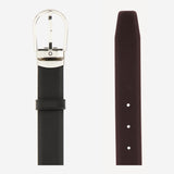 Cintura reversibile bicolor in pelle 222139 BLACK/EBONY MONTBLANC 