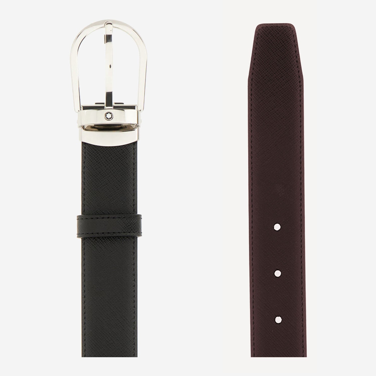 Cintura reversibile bicolor in pelle 222139 BLACK/EBONY MONTBLANC 