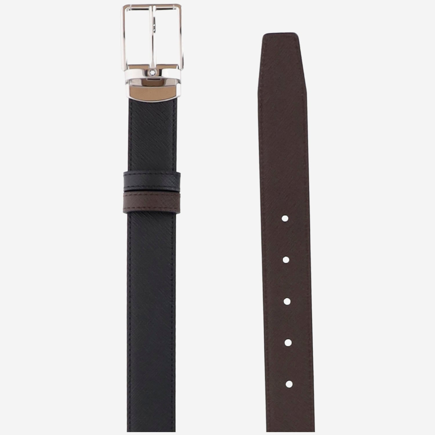 Cintura reversibile bicolor in pelle 222359 BLACK/EBONY MONTBLANC 