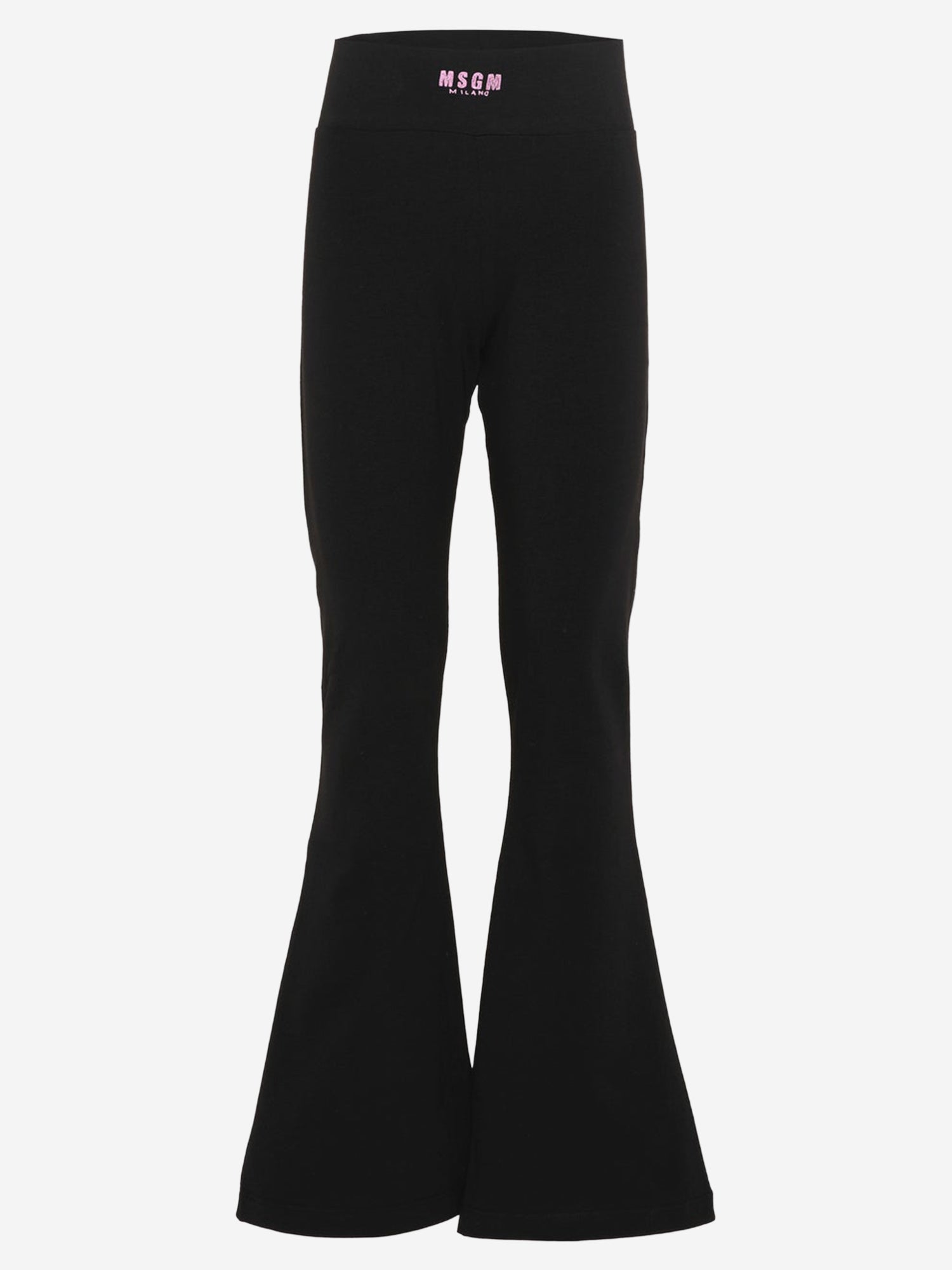 PANTALONI FLARED IN COTONE STRETCH CON LOGO S6MSJGPA071 11088 MSGM KIDS 