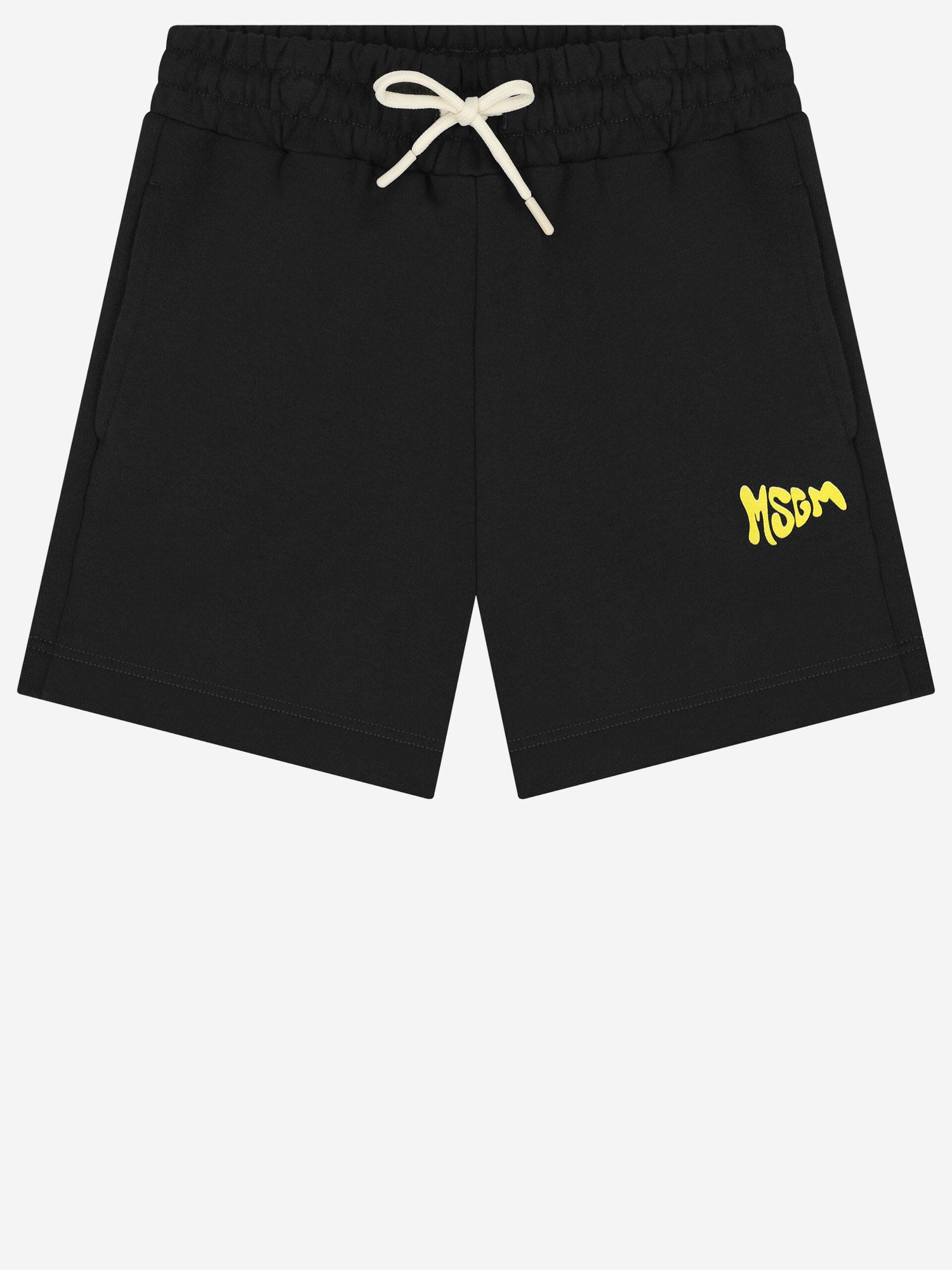 PANTALONCINI LOGATI IN COTONE S6MSJUBE221 MS040 MSGM KIDS 