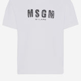 T-SHIRT IN COTONE CON LOGO S6MSJUTH004 001 MSGM KIDS 