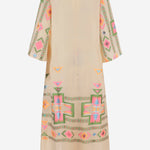 Abito lungo fantasia in tessuto 15107 N271BEIGE NEMA 