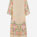 Abito lungo fantasia in tessuto 15107 N271BEIGE NEMA 