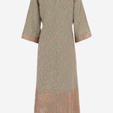 Abito lungo fantasia in misto cotone 15107 N299OLIVE NEMA 
