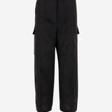 PANTALONI OVER IN MISTO LINO P058 LWLCBLACK NICCOLO PASQUALETTI 