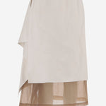 GONNA IN PELLE CON DRAPPEGGIO S053 LEAPSHEAWHITEBEIGE NICCOLO PASQUALETTI 