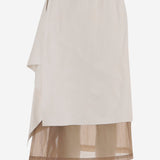 GONNA IN PELLE CON DRAPPEGGIO S053 LEAPSHEAWHITEBEIGE NICCOLO PASQUALETTI 