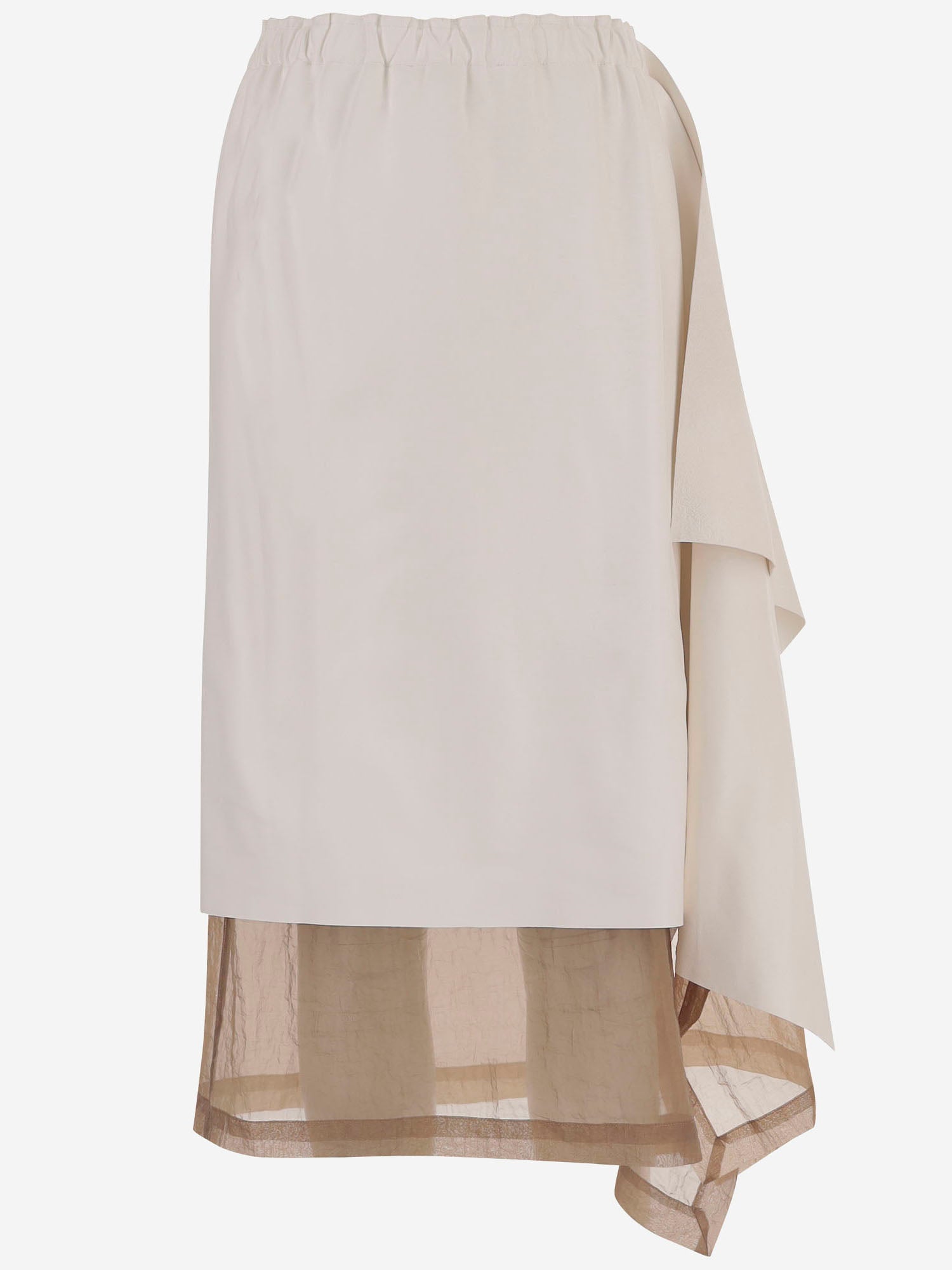 GONNA IN PELLE CON DRAPPEGGIO S053 LEAPSHEAWHITEBEIGE NICCOLO PASQUALETTI 