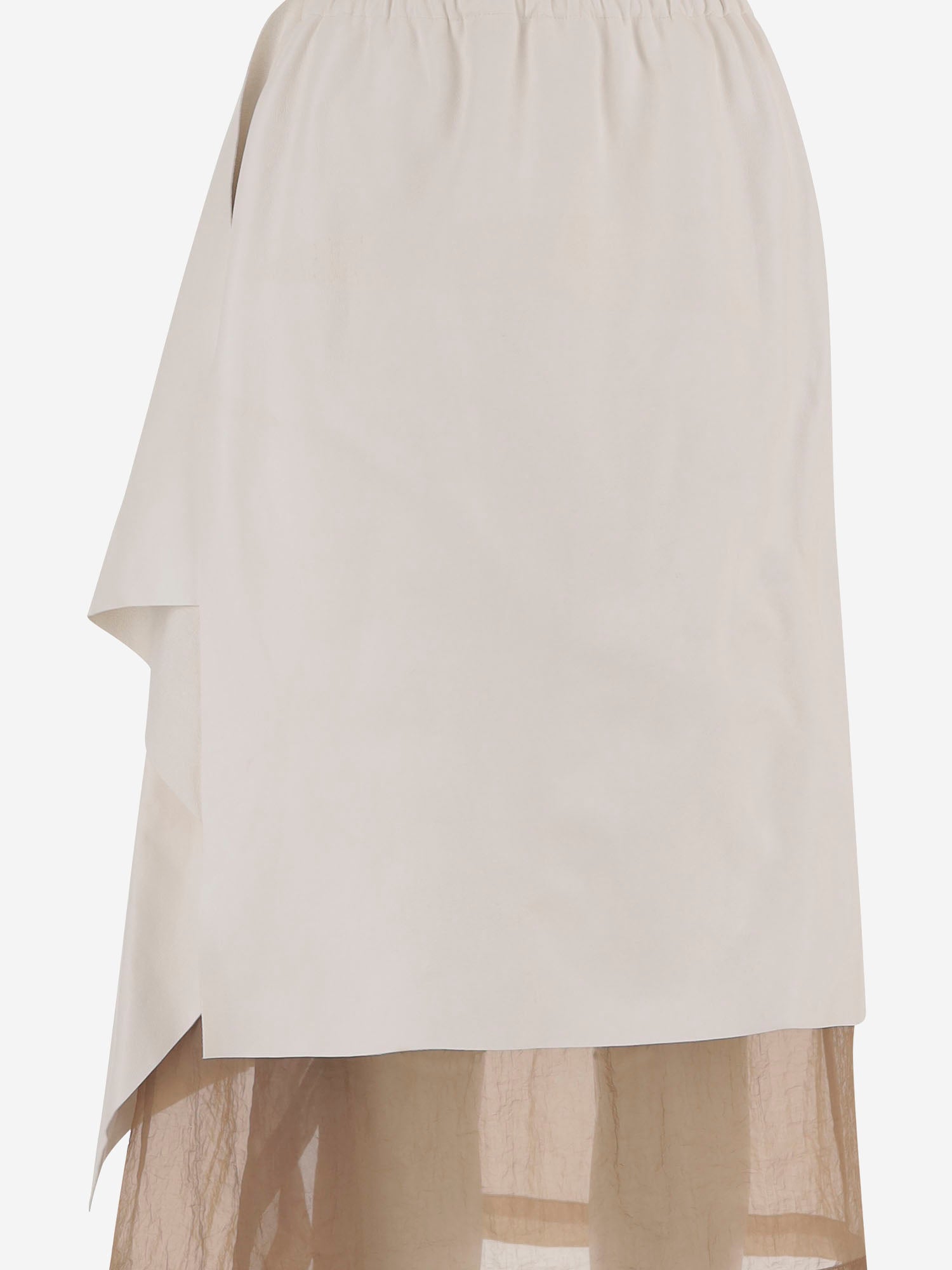 GONNA IN PELLE CON DRAPPEGGIO S053 LEAPSHEAWHITEBEIGE NICCOLO PASQUALETTI 