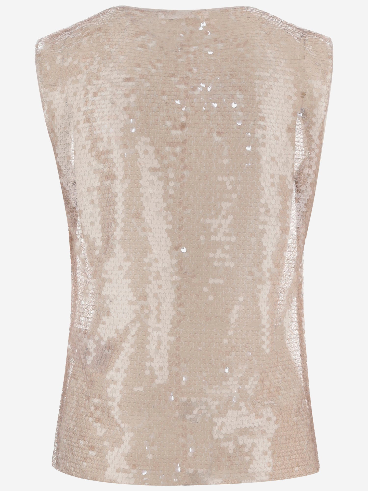 TOP SENZA MANICHE IN TESSUTO LUCIDO CON PAILLETTES T061 PSEQDUSK NICCOLO PASQUALETTI 