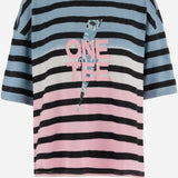 T-SHIRT IN COTONE CON STAMPA LOGO AVA STONEBLUEWHITEPINK ONE TEE 