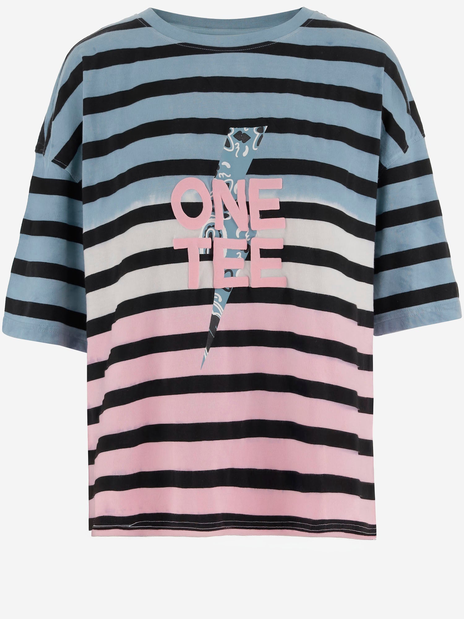 T-SHIRT IN COTONE CON STAMPA LOGO AVA STONEBLUEWHITEPINK ONE TEE 