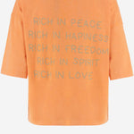 T-SHIRT IN COTONE CON STAMPA LOGO TAMARA ORANGE ONE TEE 