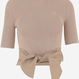 T-shirt in misto cotone con dettaglio fiocco KN3238090 125B PATOU 