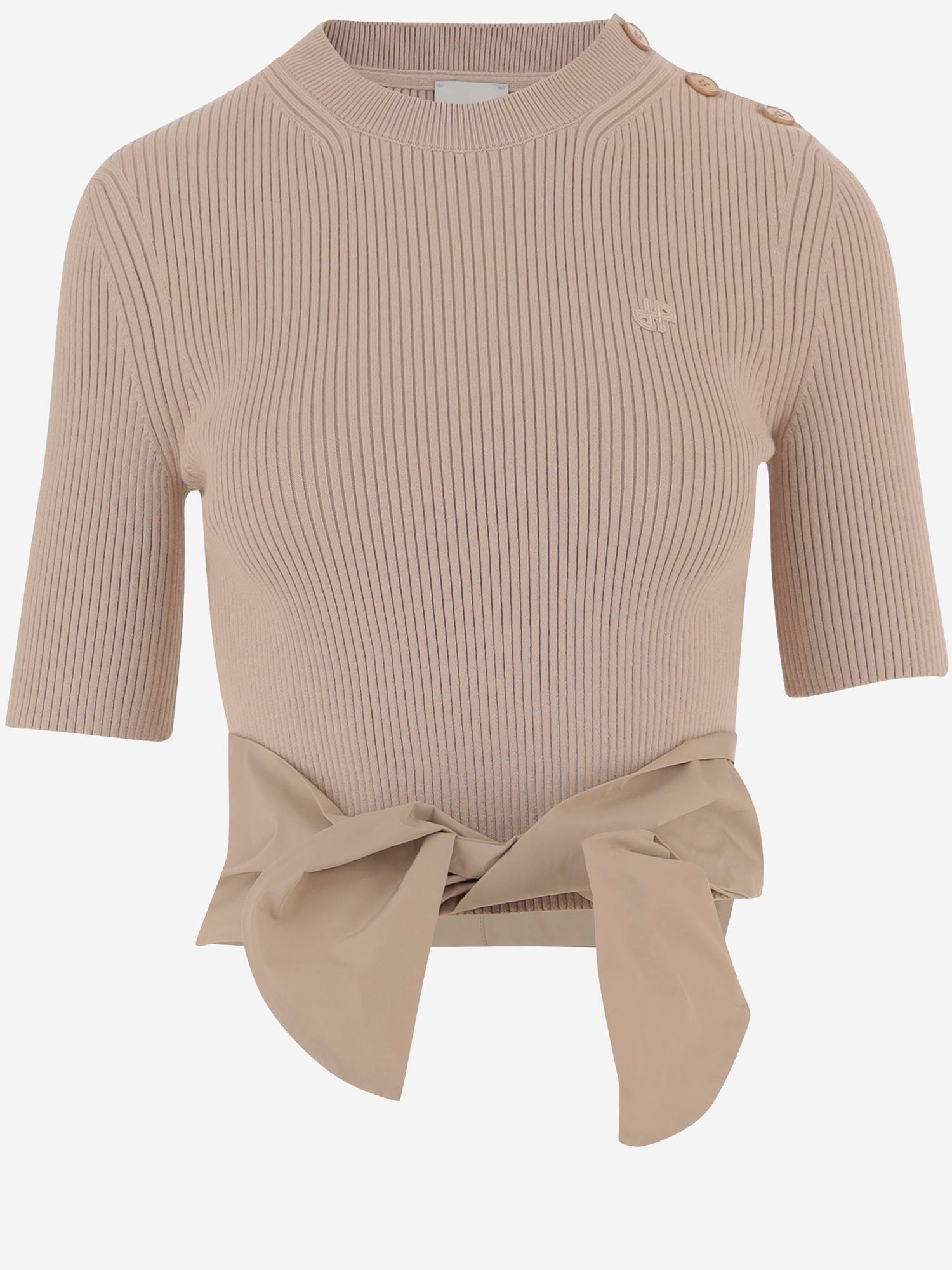 T-shirt in misto cotone con dettaglio fiocco KN3238090 125B PATOU 