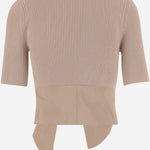 T-shirt in misto cotone con dettaglio fiocco KN3238090 125B PATOU 
