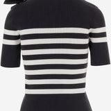 T-SHIRT IN MISTO COTONE STRETCH CON MOTIVO A RIGHE KN3328092 5970 PATOU 