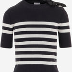 T-SHIRT IN MISTO COTONE STRETCH CON MOTIVO A RIGHE KN3328092 5970 PATOU 