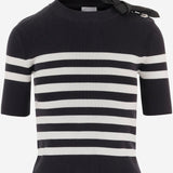 T-SHIRT IN MISTO COTONE STRETCH CON MOTIVO A RIGHE KN3328092 5970 PATOU 