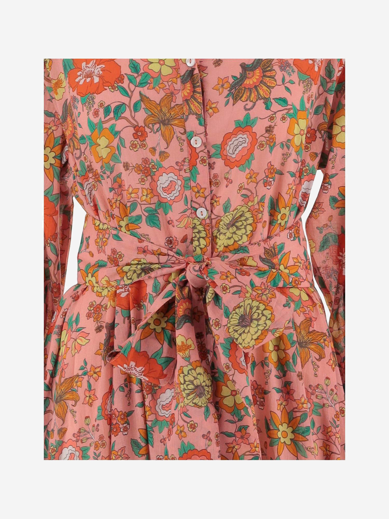 ABITO IN COTONE CON MOTIVO FLOREALE<BR/> LAURA 03PINK PEPS CANNES 