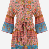 ABITO IN COTONE CON MOTIVO FLOREALE LAURA 04PINK PEPS CANNES 