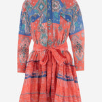 ABITO IN COTONE CON MOTIVO Geometrico NAVARO WESTERN4POPPYREDBLUE PEPS CANNES 
